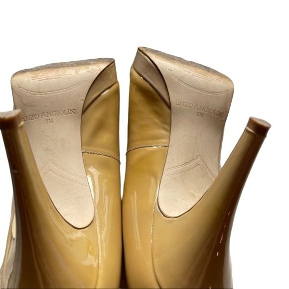 Enzo Angiolini Eadixy Heels Patent Leather Slip On Pump Tan Womens Size 8 - Picture 5 of 11